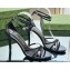Gucci Heel 8.5cm strappy sandals with Crystal Double G 748867 patent Leather Black 2023