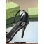 Gucci Heel 8.5cm strappy sandals with Crystal Double G 748867 patent Leather Black 2023