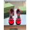 Gucci Heel 8.5cm strappy sandals with Crystal Double G 748867 patent Leather Red 2023