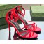 Gucci Heel 8.5cm strappy sandals with Crystal Double G 748867 patent Leather Red 2023