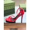 Gucci Heel 8.5cm strappy sandals with Crystal Double G 748867 patent Leather Red 2023