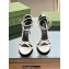 Gucci Heel 8.5cm strappy sandals with Crystal Double G 748867 patent Leather White 2023