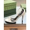 Gucci Heel 8.5cm strappy sandals with Crystal Double G 748867 patent Leather White 2023