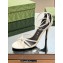 Gucci Heel 8.5cm strappy sandals with Crystal Double G 748867 patent Leather White 2023