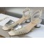 Dior Heel 3.5cm La Parisienne Sandals in Patent Calfskin White 2023