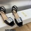 Dior Heel 3.5cm La Parisienne Sandals in Patent Calfskin Black 2023