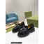 Gucci lug sole loafers with Interlocking G detail and chain 752650 Leather Black 2023