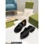 Gucci lug sole loafers with Interlocking G detail and chain 752650 Leather Black 2023