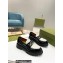 Gucci lug sole loafers with Interlocking G detail and chain 752650 Leather Black/White 2023