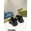 Gucci lug sole loafers with Interlocking G detail and chain 752650 Leather Black/White 2023