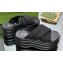 Gucci padded nylon GG platform slide sandals 738707 Black 2023