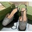 Gucci Double G ballet flats 754138 glitter leather Black 2023