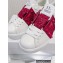Valentino Heel 9cm platform 3cm Open Disco wedge Sneakers in calfskin White/Crystals Fuchsia 2023