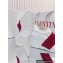 Valentino Heel 9cm platform 3cm Open Disco wedge Sneakers in calfskin White/Crystals Fuchsia 2023