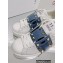Valentino Heel 9cm platform 3cm Open Disco wedge Sneakers in calfskin White/Denim Blue 2023
