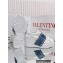 Valentino Heel 9cm platform 3cm Open Disco wedge Sneakers in calfskin White/Denim Blue 2023