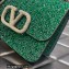 Valentino VSLING Shoulder Small Bag Green WITH SPARKLING EMBROIDERY 2023