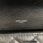 Saint Laurent medium envelope Bag in quilted grain de poudre embossed leather 600185 Black/Silver
