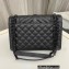 Saint Laurent medium envelope Bag in quilted grain de poudre embossed leather 600185 Black