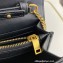 Saint Laurent cassandre matelassé carré chain wallet in lambskin 743346 Black/Gold
