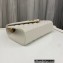 Saint Laurent small envelope Bag in quilted grain de poudre embossed leather 600195 White