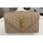 Saint Laurent small envelope Bag in quilted grain de poudre embossed leather 600195 Beige