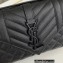 Saint Laurent small envelope Bag in quilted grain de poudre embossed leather 600195 Black