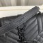 Saint Laurent small envelope Bag in quilted grain de poudre embossed leather 600195 Black