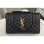 Saint Laurent small envelope Bag in quilted grain de poudre embossed leather 600195 Black/Gold