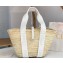 Chloe Sense medium basket bag in raffia White