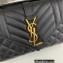 Saint Laurent small envelope Bag in quilted grain de poudre embossed leather 600195 Black/Gold