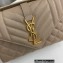 Saint Laurent small envelope Bag in quilted grain de poudre embossed leather 600195 Beige