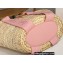 Chloe Sense medium basket bag in raffia Pink