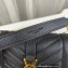 Saint Laurent small envelope Bag in quilted grain de poudre embossed leather 600195 Black/Gold