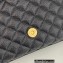 Saint Laurent small envelope Bag in quilted grain de poudre embossed leather 600195 Black/Gold