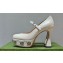 Gucci Heel 14cm platform 4cm pumps with GG studs 740602 White 2023