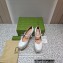 Gucci Heel 14cm platform 4cm pumps with GG studs 740602 White 2023