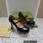 Gucci Heel 14cm platform 4cm pumps with GG studs 740602 Black 2023