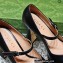 Gucci Heel 14cm platform 4cm pumps with GG studs 740602 Black 2023