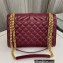 Saint Laurent medium envelope Bag in quilted grain de poudre embossed leather 600185 Dark Red