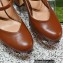 Gucci Heel 14cm platform 4cm pumps with GG studs 740602 Brown 2023