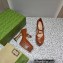 Gucci Heel 14cm platform 4cm pumps with GG studs 740602 Brown 2023