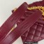 Saint Laurent medium envelope Bag in quilted grain de poudre embossed leather 600185 Dark Red