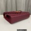 Saint Laurent medium envelope Bag in quilted grain de poudre embossed leather 600185 Dark Red