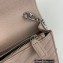 Saint Laurent cassandre matelassé envelope chain wallet in grain de poudre embossed leather 393953/742920/695108 Pink/Silver