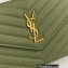 Saint Laurent cassandre matelassé envelope chain wallet in grain de poudre embossed leather 393953/742920/695108 Green/Gold