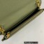 Saint Laurent cassandre matelassé envelope chain wallet in grain de poudre embossed leather 393953/742920/695108 Green/Gold
