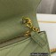 Saint Laurent cassandre matelassé envelope chain wallet in grain de poudre embossed leather 393953/742920/695108 Green/Gold