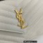 Saint Laurent cassandre matelassé envelope chain wallet in grain de poudre embossed leather 393953/742920/695108 White/Gold