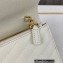 Saint Laurent cassandre matelassé envelope chain wallet in grain de poudre embossed leather 393953/742920/695108 White/Gold